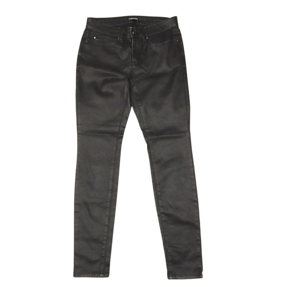 Eileen Fisher Organic Cotton Waxed Denim Jeans Black Women’s Size 6
